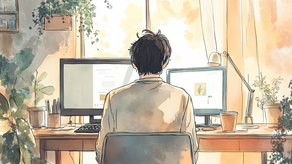 在宅でデザイン作業